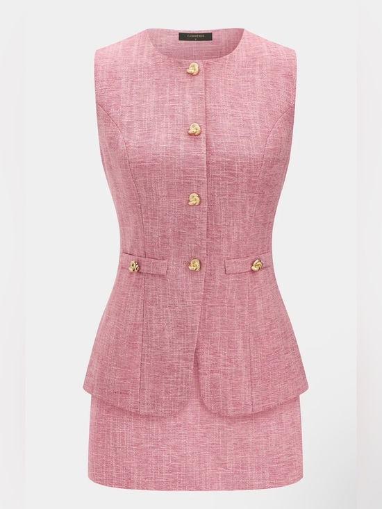 Commense Pants - Commense Sleeveless Vest & Skirt Set